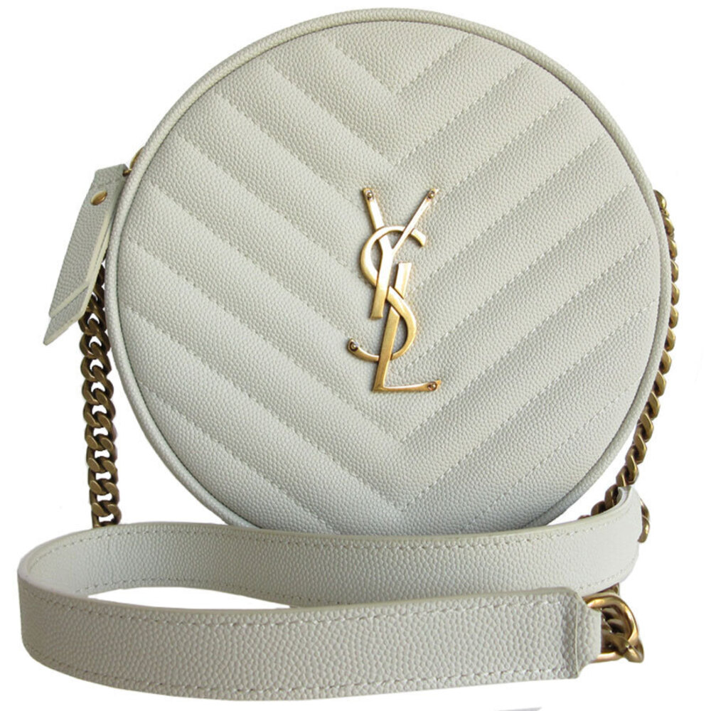 Saint Laurent Crossbody bag leather Ivory White gold